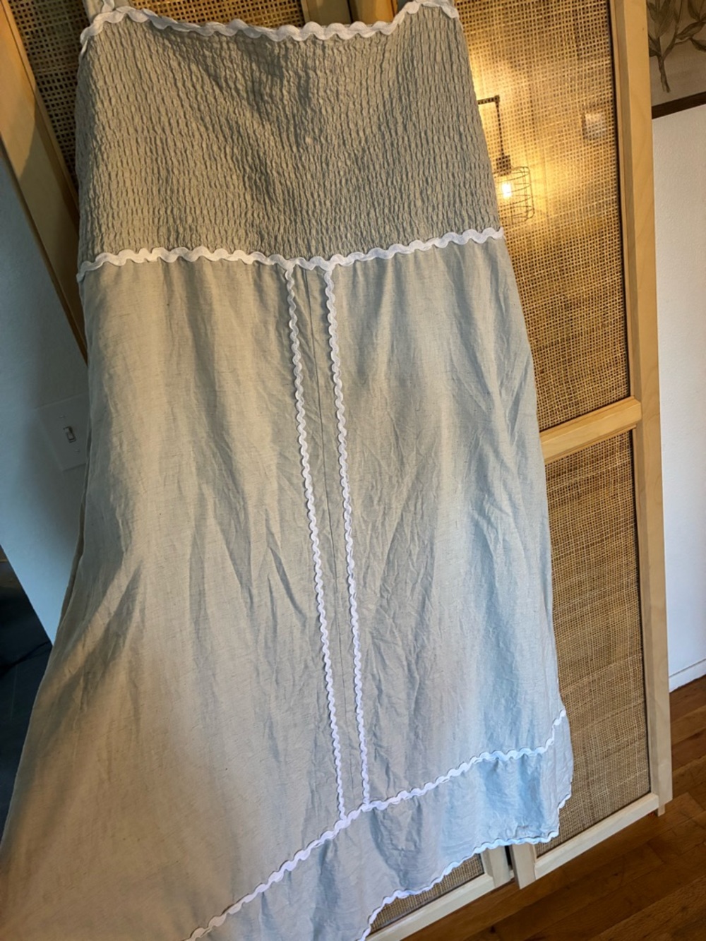 ASOS Curve Light Gray Maxi Sundress with White Trim - Picture 3 of 6